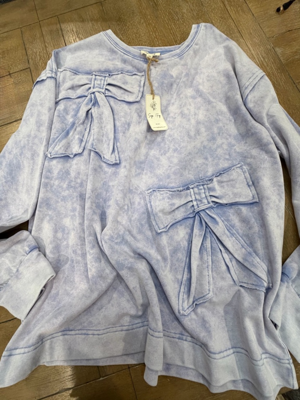 Bow Accent Pullover Sweatshirt